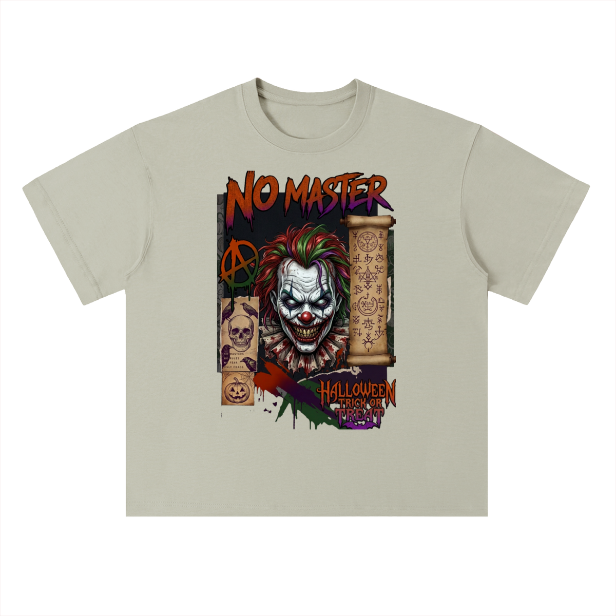 No Master Halloween Clown Graphic Drop Shoulder Tee