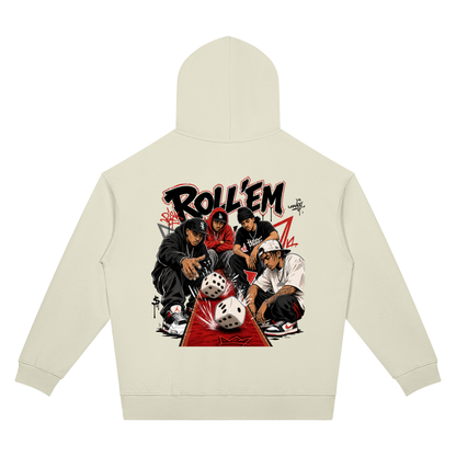 Dice Game Two-Sided Graphic Drop Shoulder Hoodie