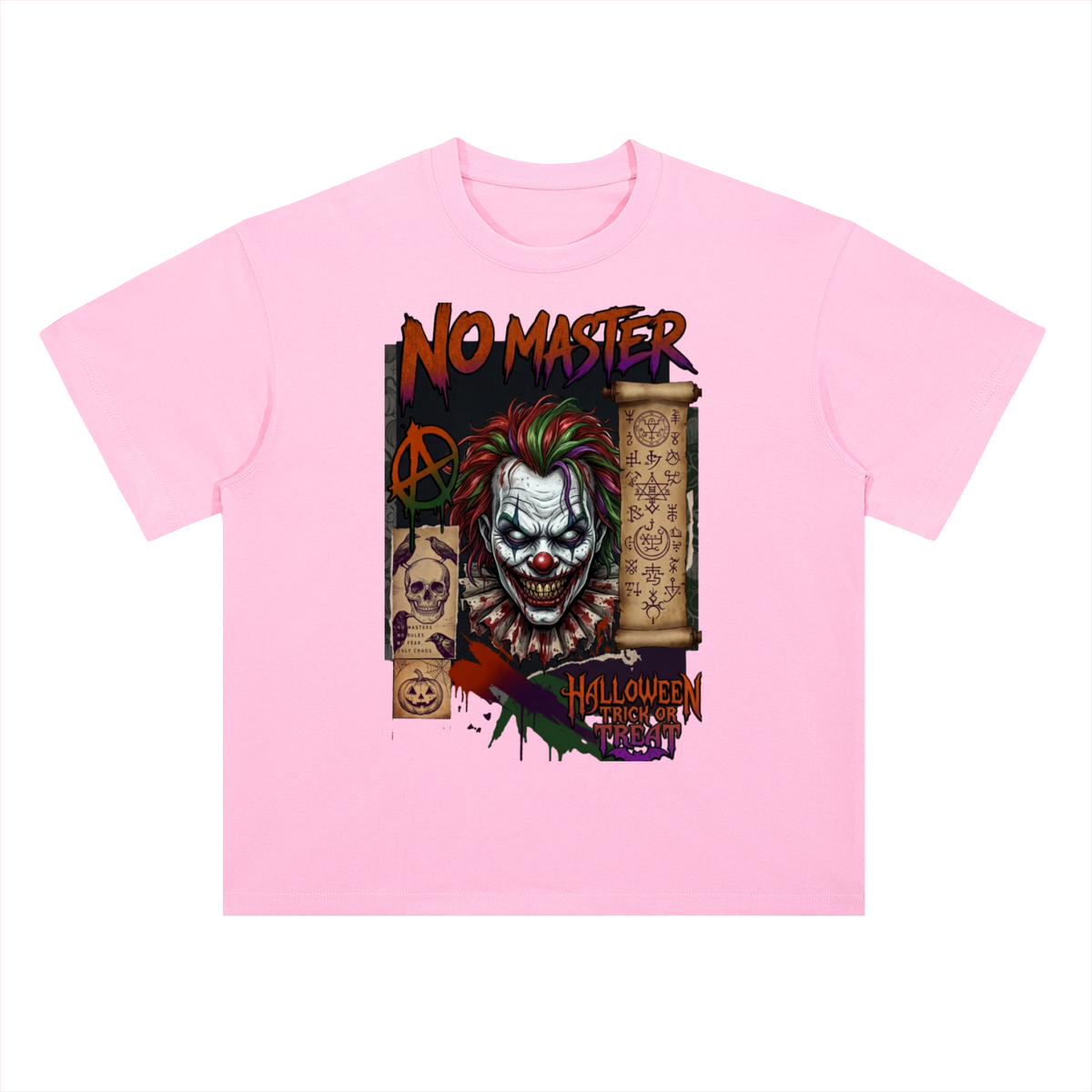 No Master Halloween Clown Graphic Drop Shoulder Tee