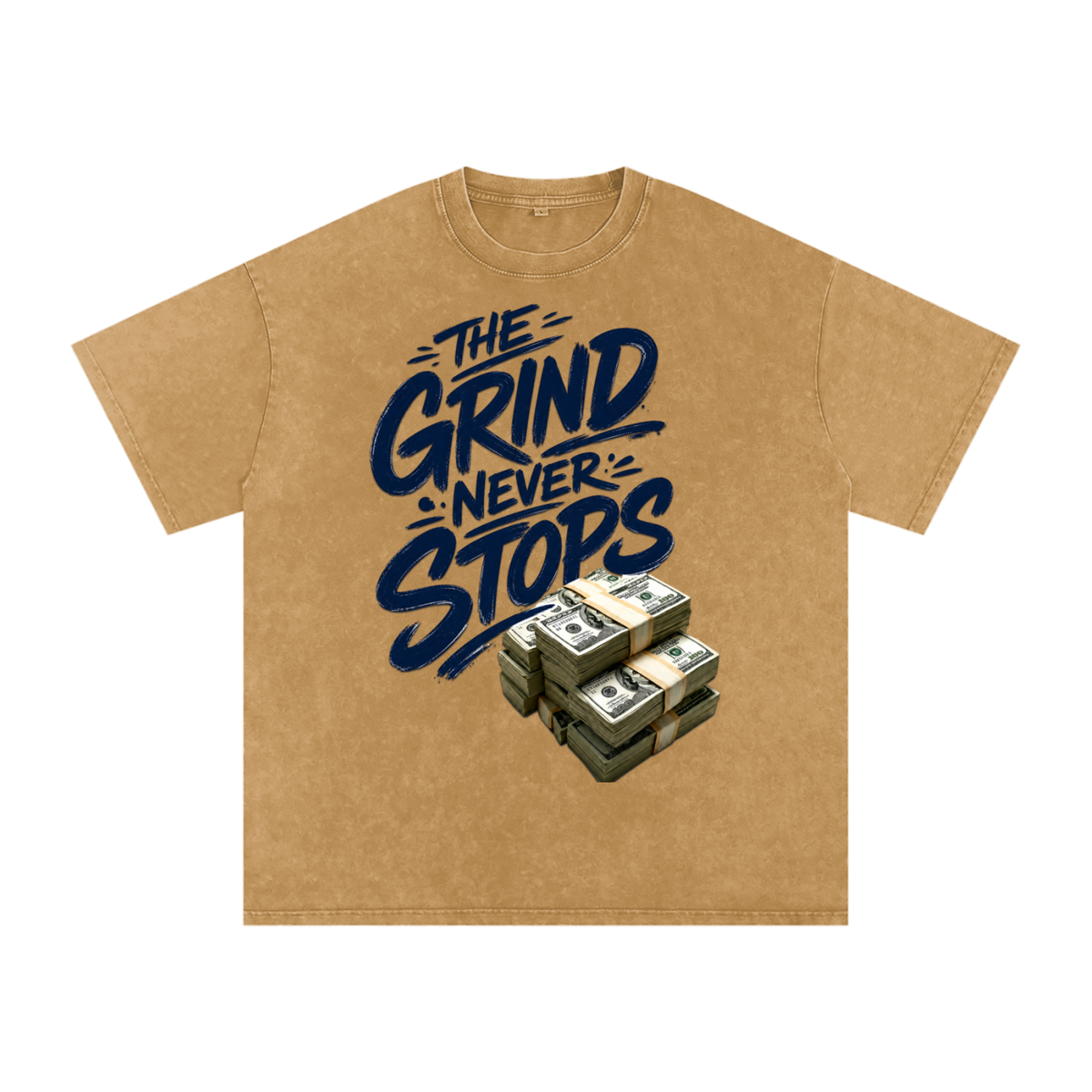 The Grind Never Stops Snow-Washed Cotton Tee