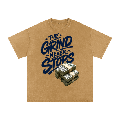 The Grind Never Stops Snow-Washed Cotton Tee