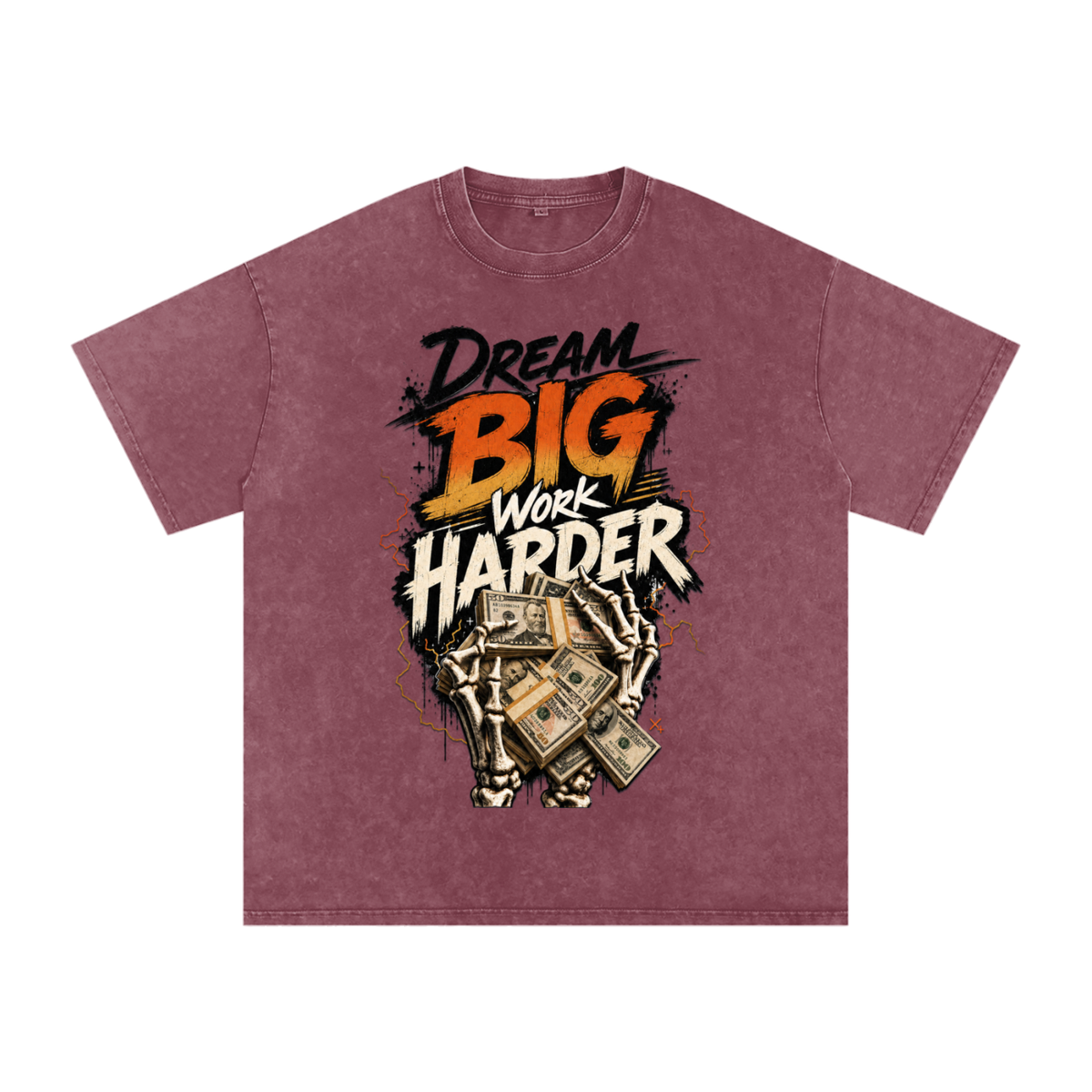 Dream Big, Work Harder Snow-Washed Cotton Tee