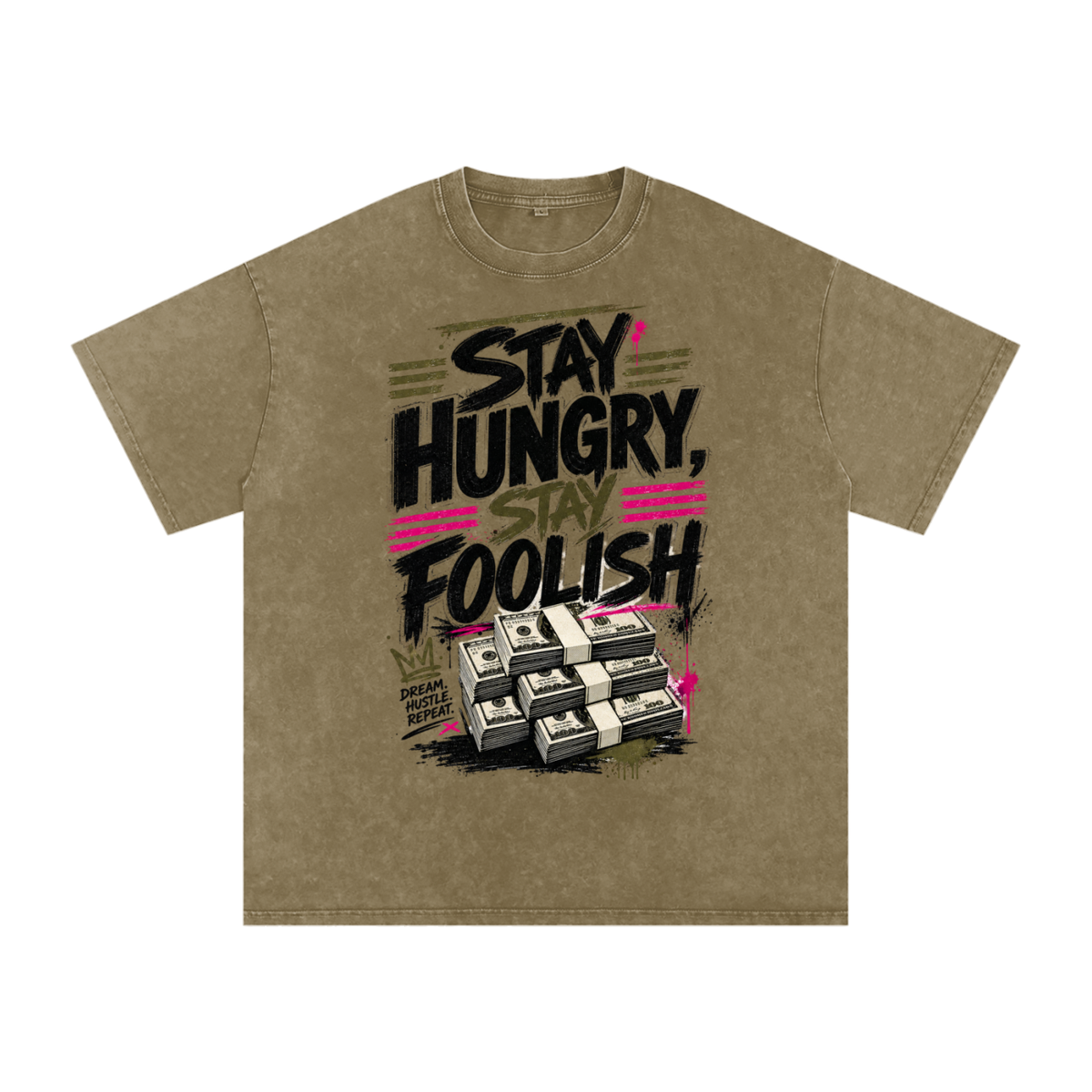 Stay Hungry & Foolish Snow-Washed Cotton Tee