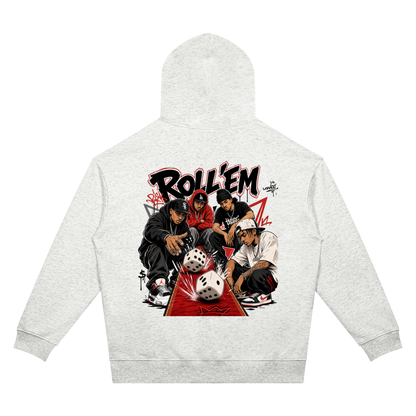 Dice Game Two-Sided Graphic Drop Shoulder Hoodie