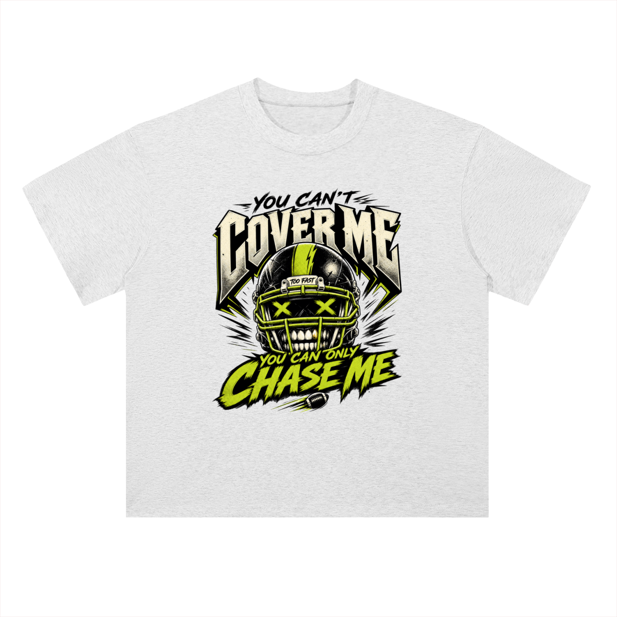 You Can Only Chase Me Skull Graphic Drop Shoulder Tee