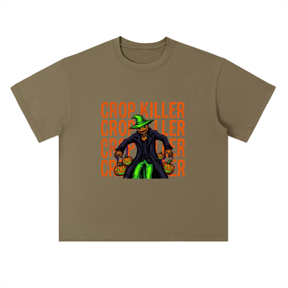 Crop Killer Halloween Scarecrow Graphic Drop Shoulder Tee