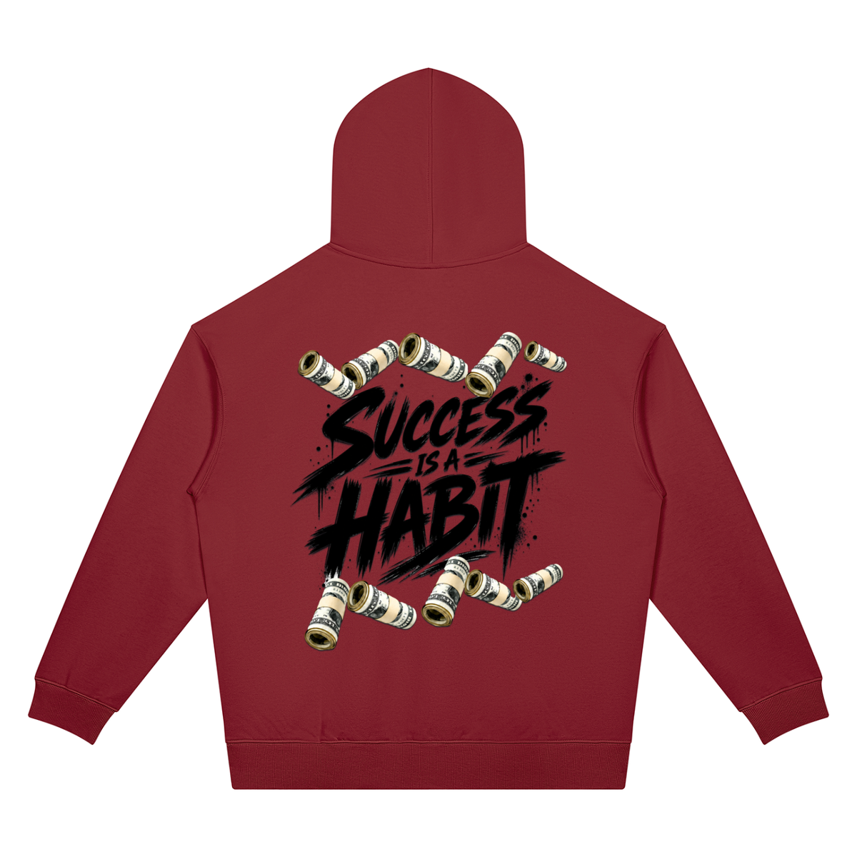 Success Is a Habit Two Sided Graphic Drop Shoulder Hoodie