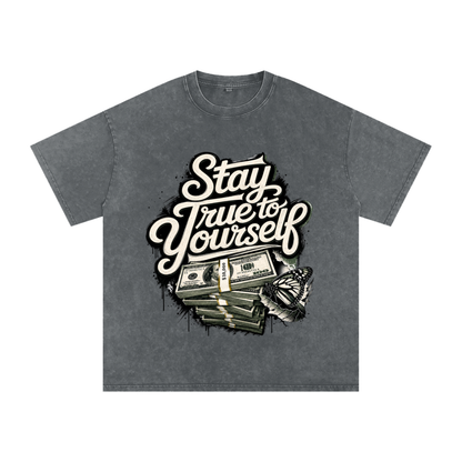 Stay True to Yourself Snow-Washed Cotton Tee