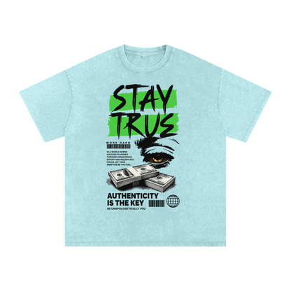 Stay True Snow-Washed Cotton Graphic Tee