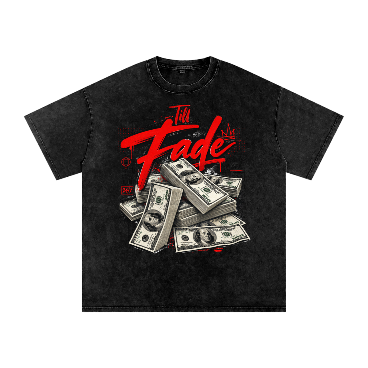 Til Fade Snow-Washed Cotton Graphic Tee