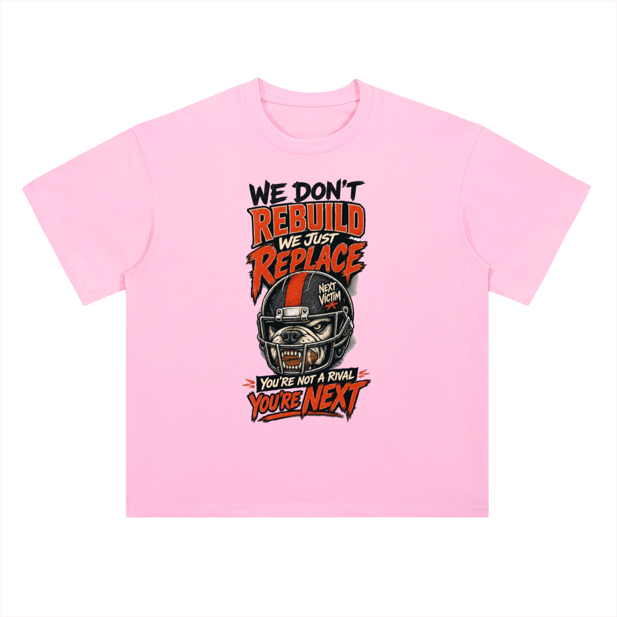 We Don't Rebuild Replace Hockey Mask Graphic Drop Shoulder Tee