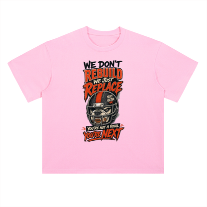 We Don't Rebuild Replace Hockey Mask Graphic Drop Shoulder Tee