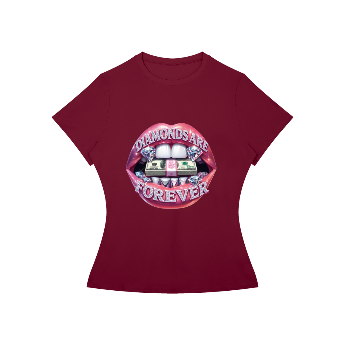 Diamonds Are Forever Lips Women’s Slim-Fit Tee