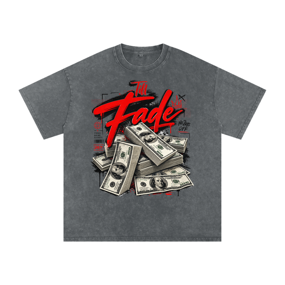 Til Fade Snow-Washed Cotton Graphic Tee