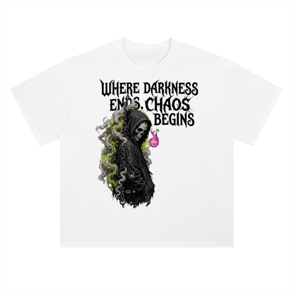Where Darkness Ends Grim Reaper Graphic Drop Shoulder Tee