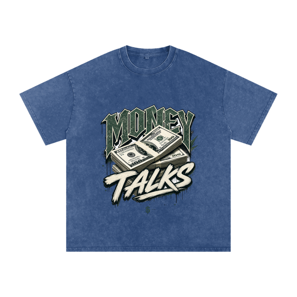 Money Talks Snow-Washed Cotton Graphic Tee