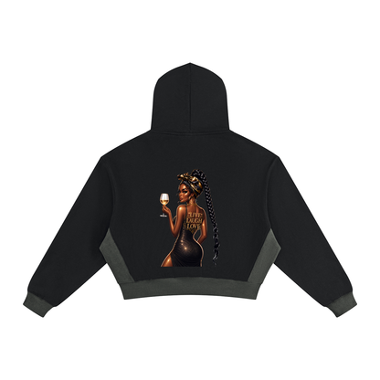 Live Laugh Love Wine Glass Graphic Drop Shoulder Hoodie