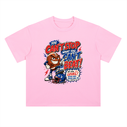 You Can't Stop What You Can't Beat Sports Graphic Drop Shoulder Tee