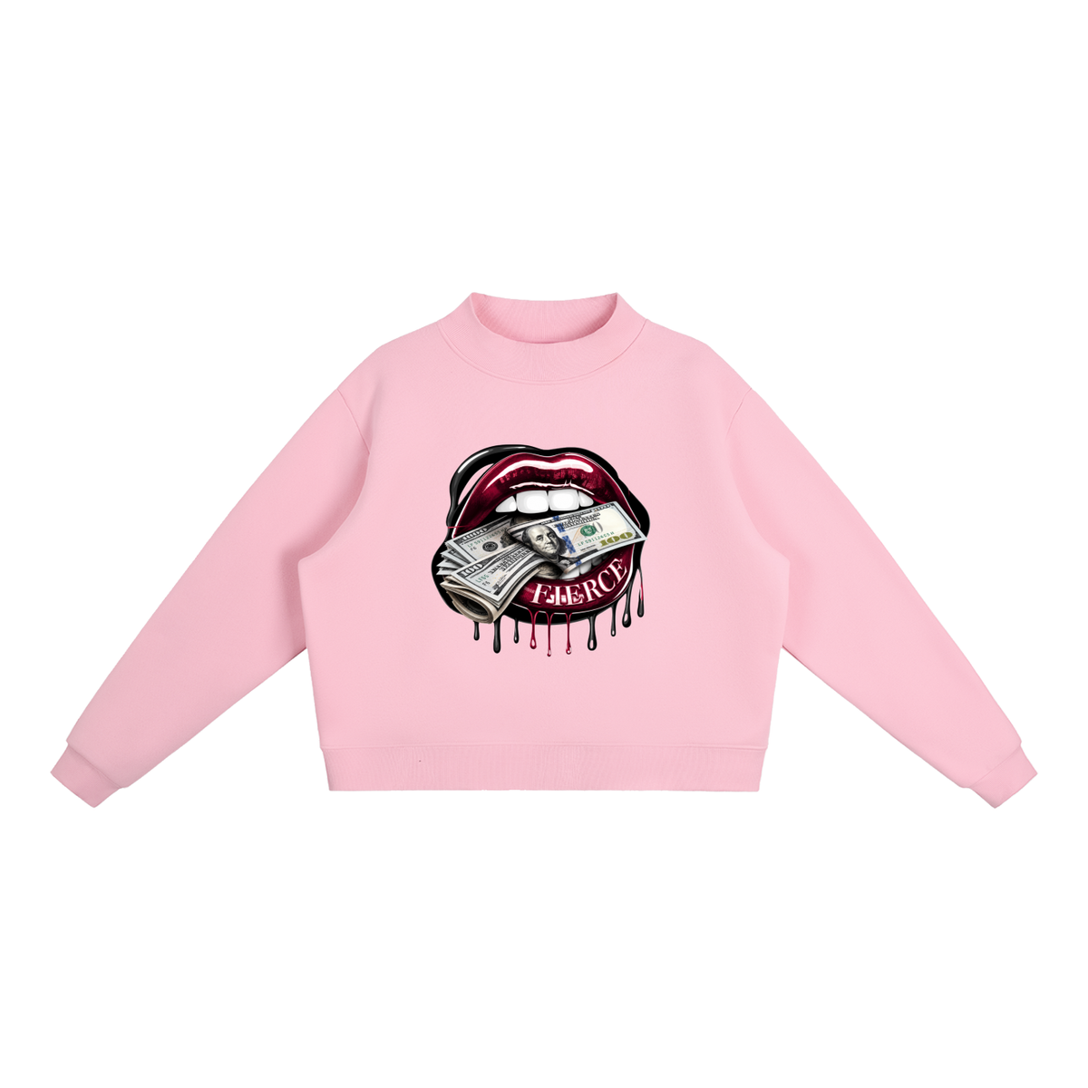 Fierce Lips Oversized Graphic Sweatshirt