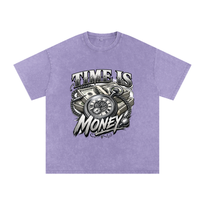 Time Is Money Snow-Washed Cotton Graphic Tee