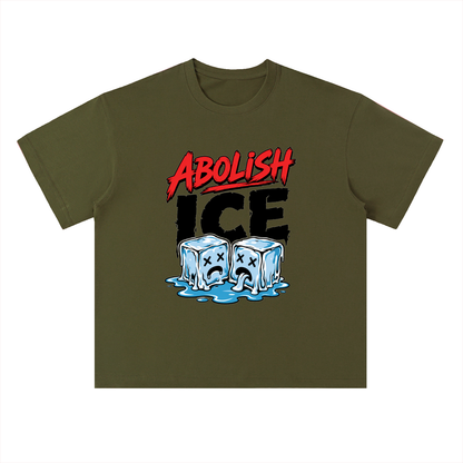 Abolish ICE Melting Ice Cubes Graphic Drop Shoulder Tee