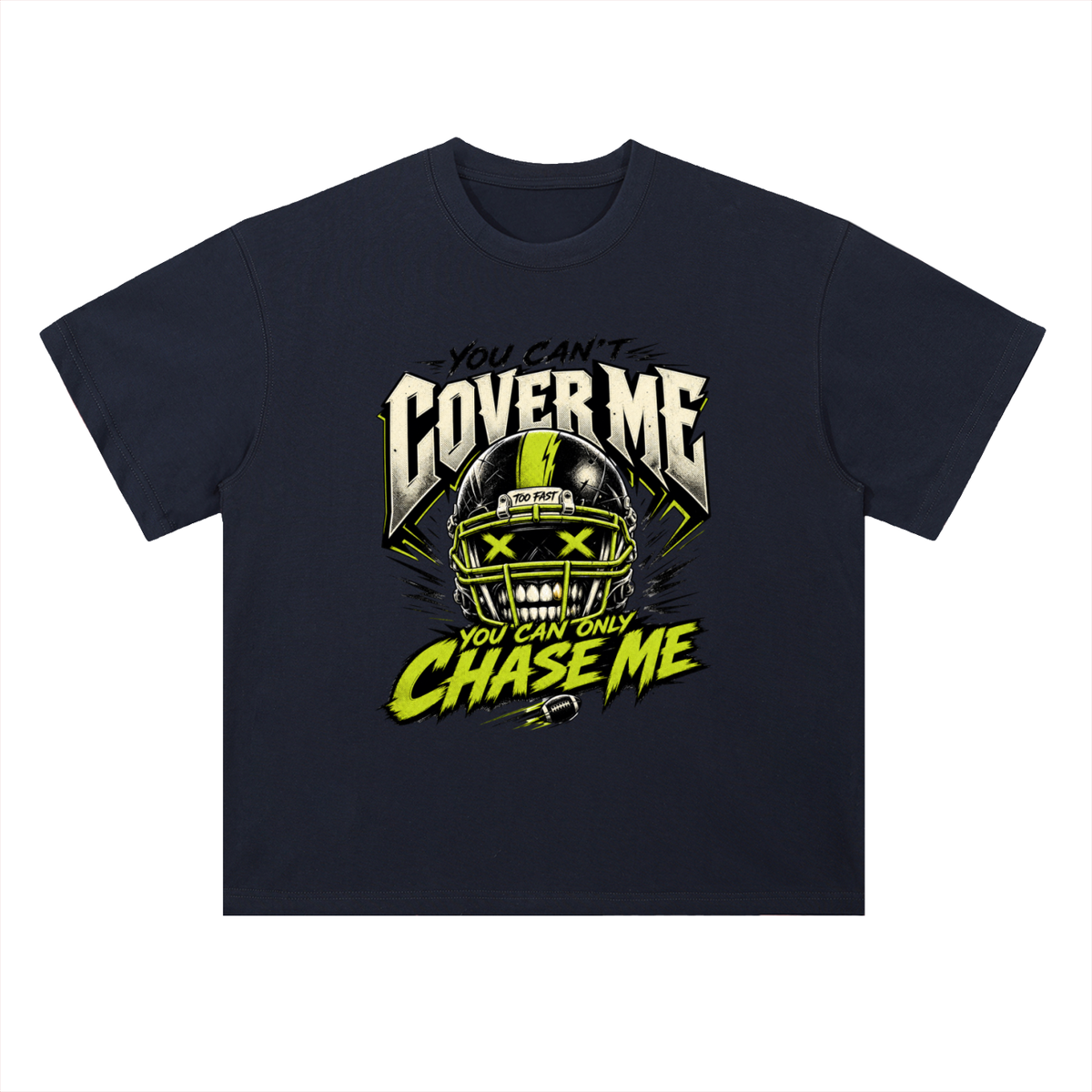 You Can Only Chase Me Skull Graphic Drop Shoulder Tee