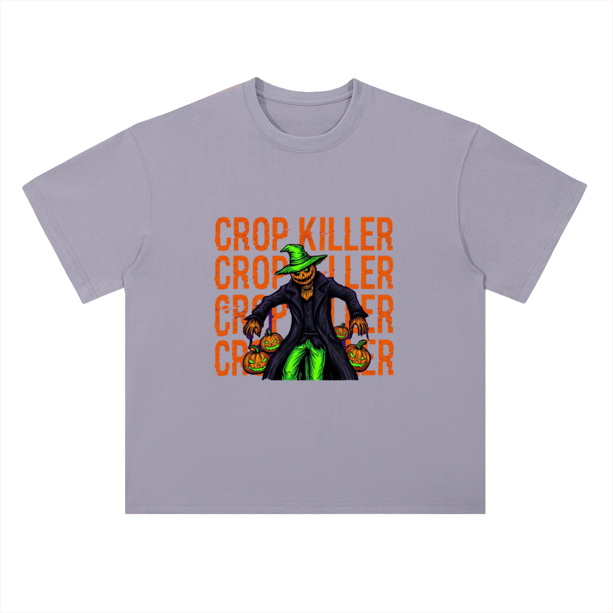 Crop Killer Halloween Scarecrow Graphic Drop Shoulder Tee