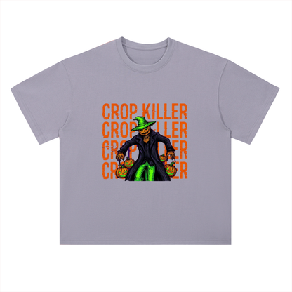 Crop Killer Halloween Scarecrow Graphic Drop Shoulder Tee