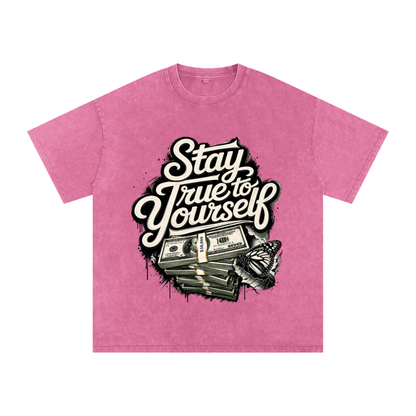 Stay True to Yourself Snow-Washed Cotton Tee
