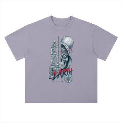 After Earth Futuristic Skull Graphic Drop Shoulder Tee