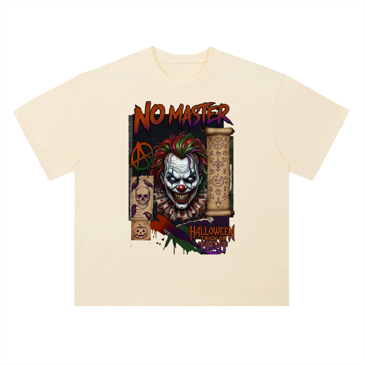 No Master Halloween Clown Graphic Drop Shoulder Tee