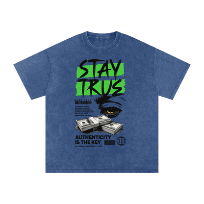 Stay True Snow-Washed Cotton Graphic Tee