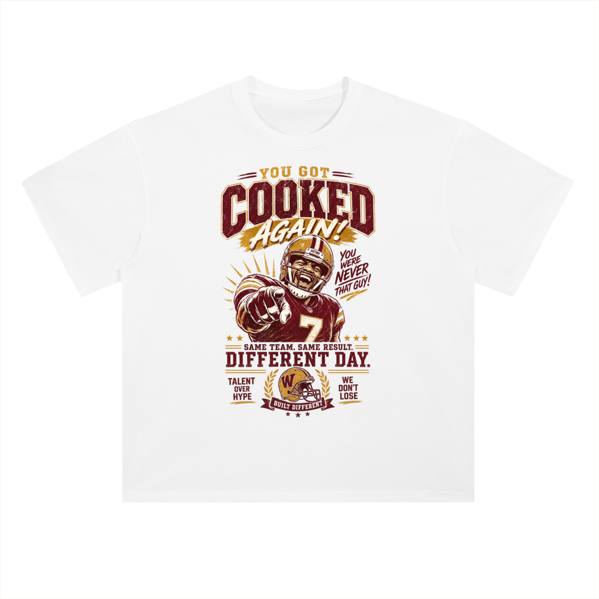 You Got Cooked Again Graphic Drop Shoulder Tee