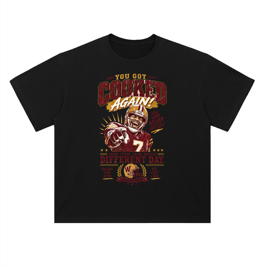 You Got Cooked Again Graphic Drop Shoulder Tee