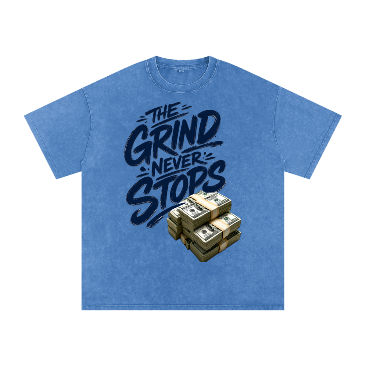 The Grind Never Stops Snow-Washed Cotton Tee