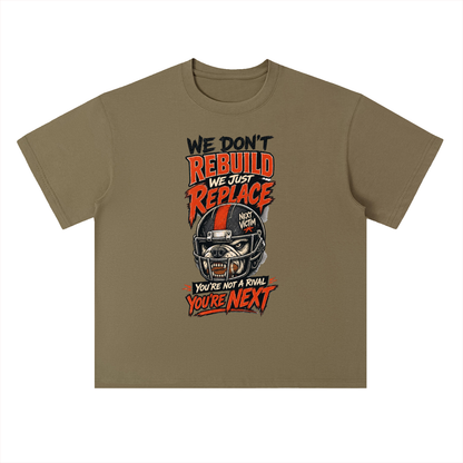 We Don't Rebuild Replace Hockey Mask Graphic Drop Shoulder Tee