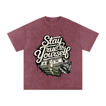 Stay True to Yourself Snow-Washed Cotton Tee
