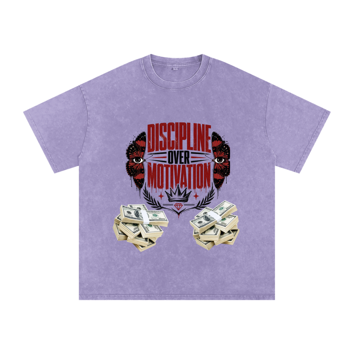 Discipline Over Motivation Snow-Washed Cotton Tee