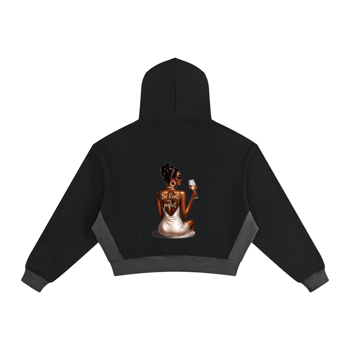 Be Real Not Perfect Woman Illustration Graphic Hoodie