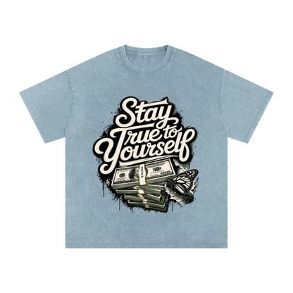 Stay True to Yourself Snow-Washed Cotton Tee