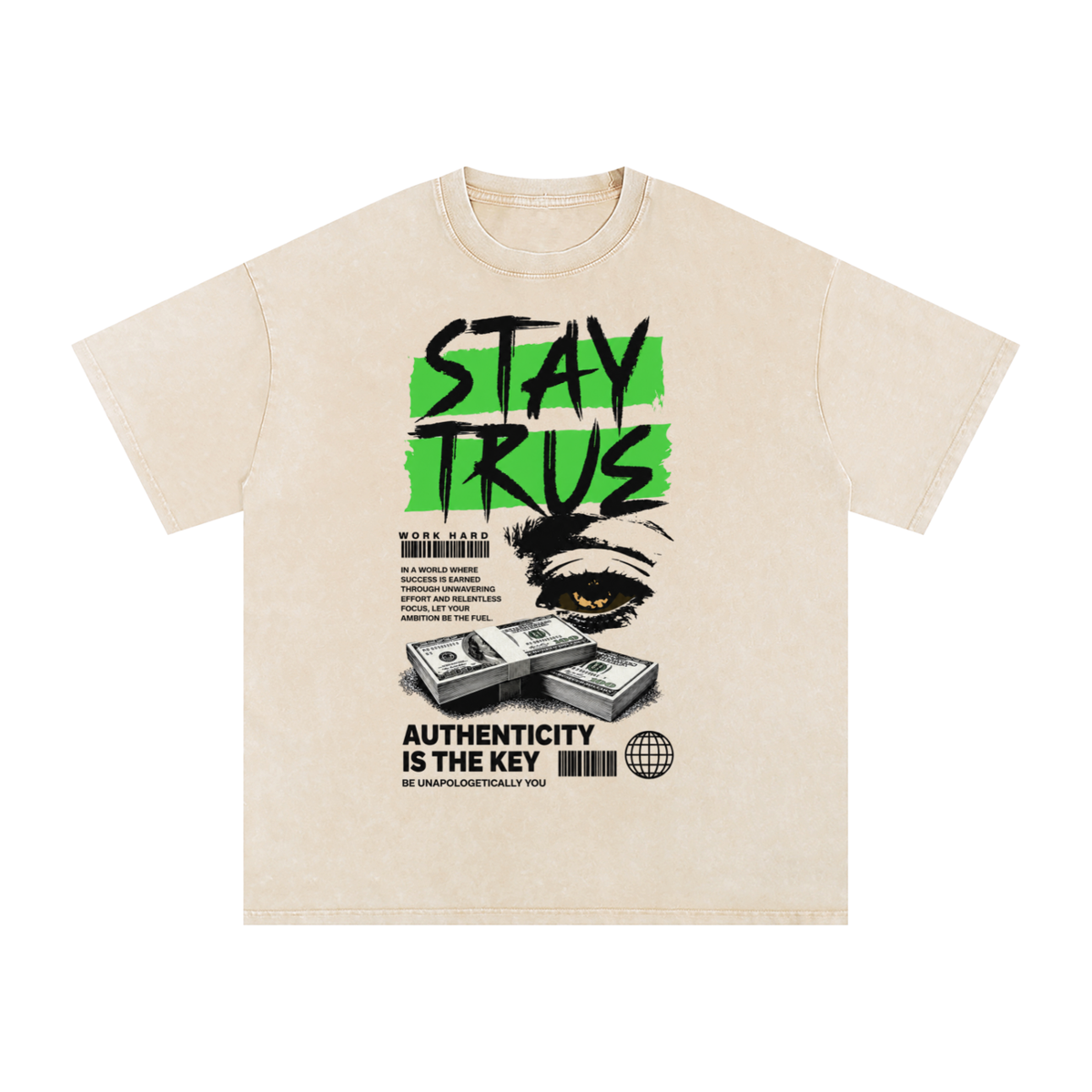 Stay True Snow-Washed Cotton Graphic Tee